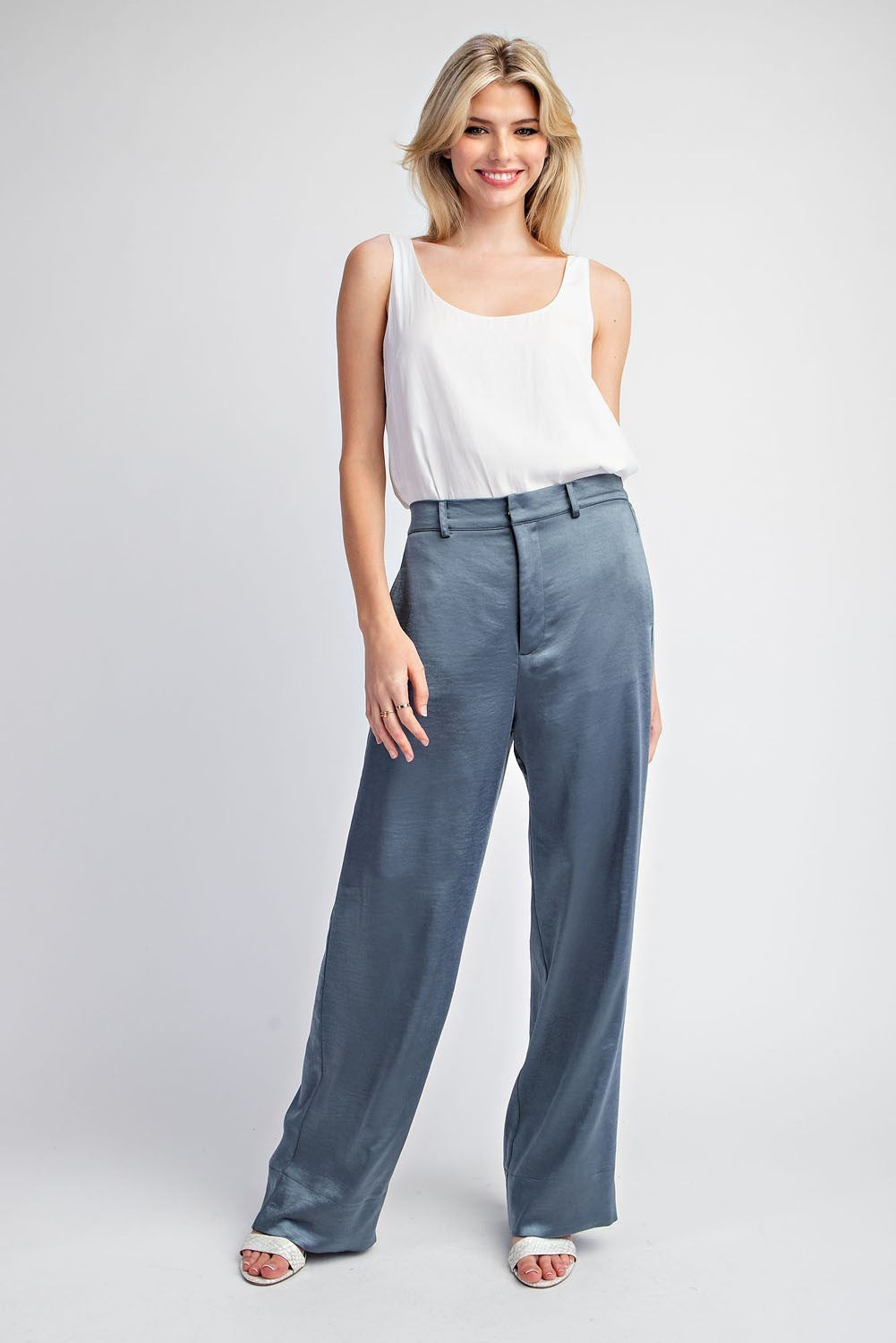 Final Sale - Satin Straight Leg Pants