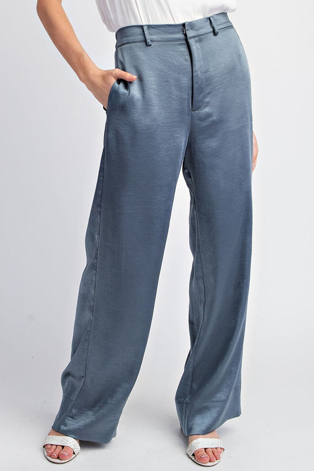 Final Sale - Satin Straight Leg Pants
