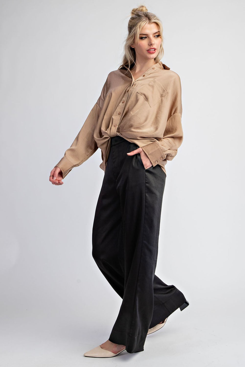 Final Sale - Satin Straight Leg Pants
