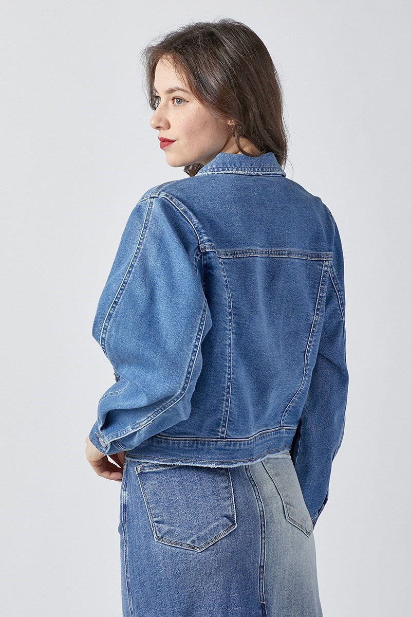 Balloon Sleeve Denim Jacket