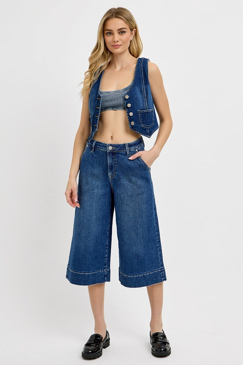 Crop Denim Vest
