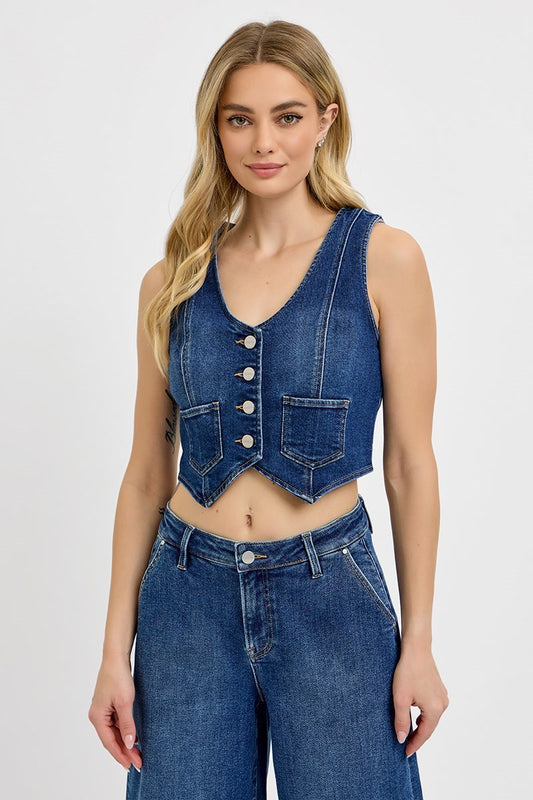 Crop Denim Vest