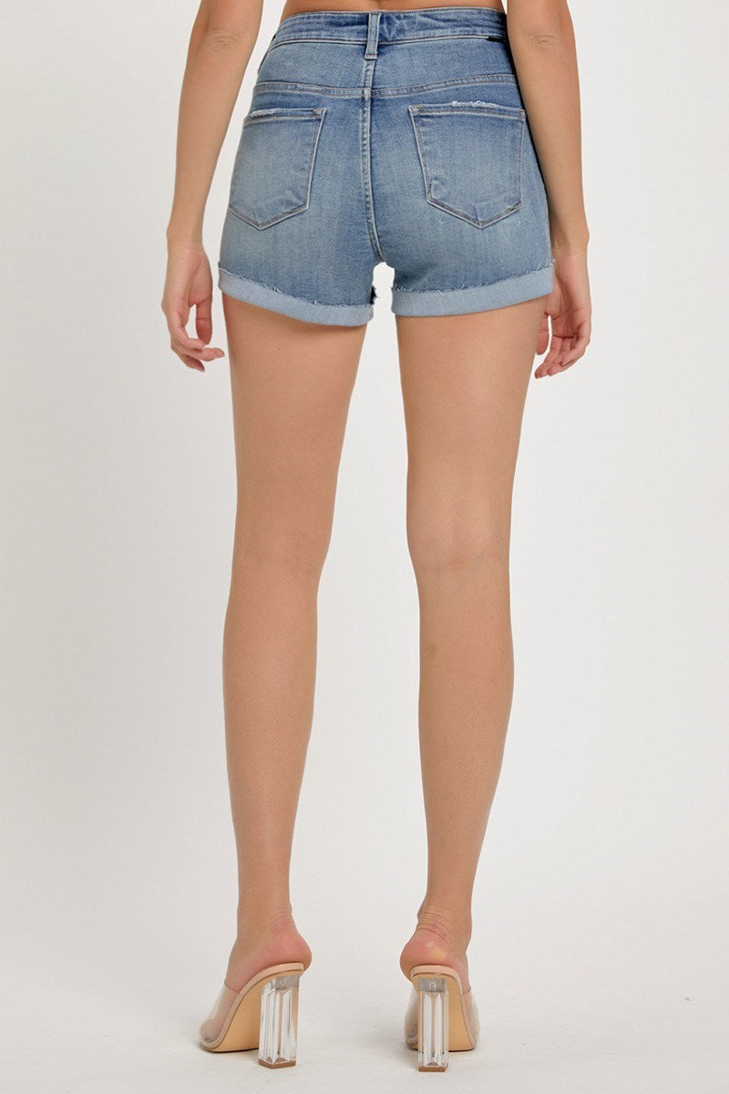 Final Sale - High Rise Cuff Cross Over Short 3” Inseam
