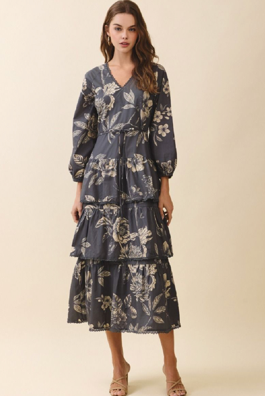Floral Tiered Midi Dress