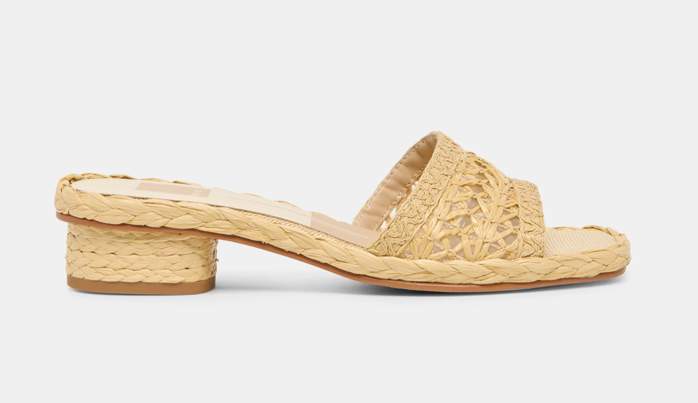 Dixi Sandals Lt Natural Cross Hatch Raffia