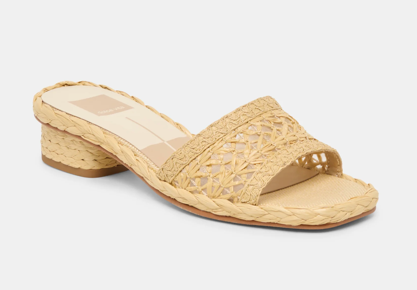 Dixi Sandals Lt Natural Cross Hatch Raffia