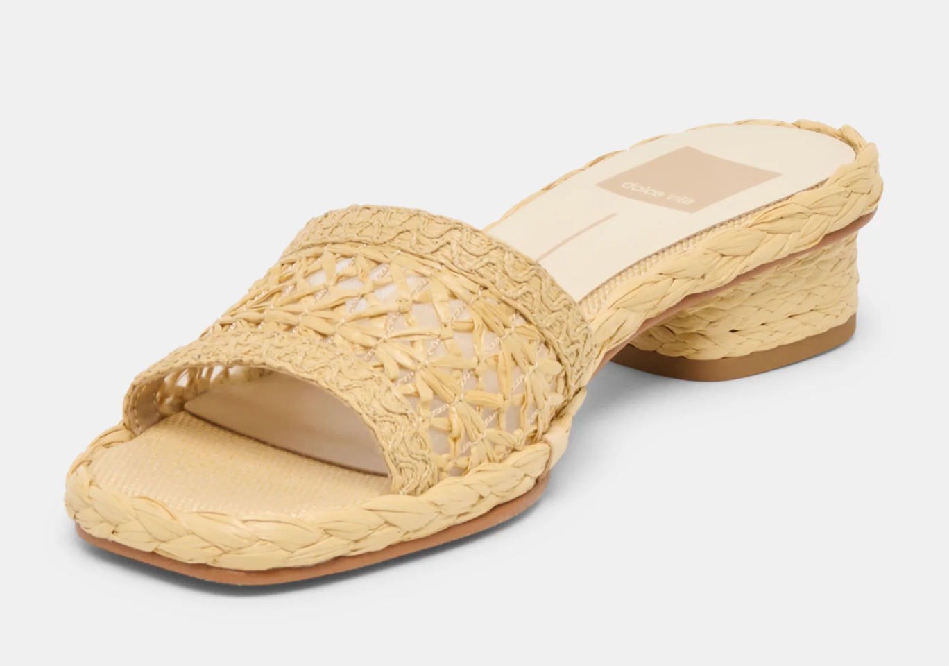 Dixi Sandals Lt Natural Cross Hatch Raffia