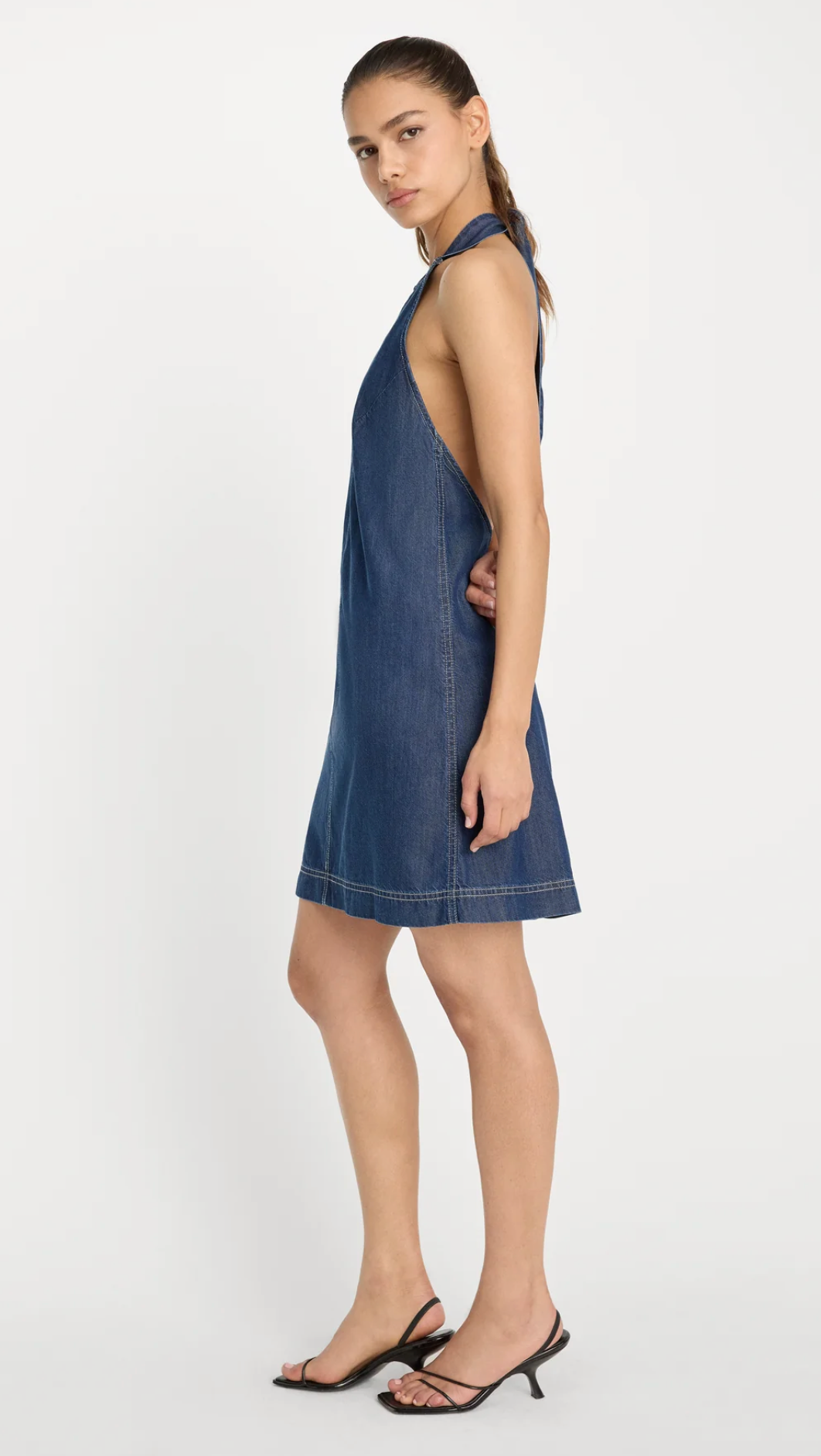 Denim Halter Shift Dress