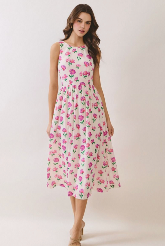 Floral Print Midi Dress