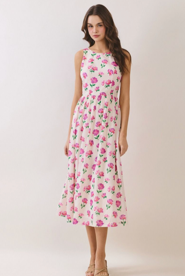Floral Print Midi Dress