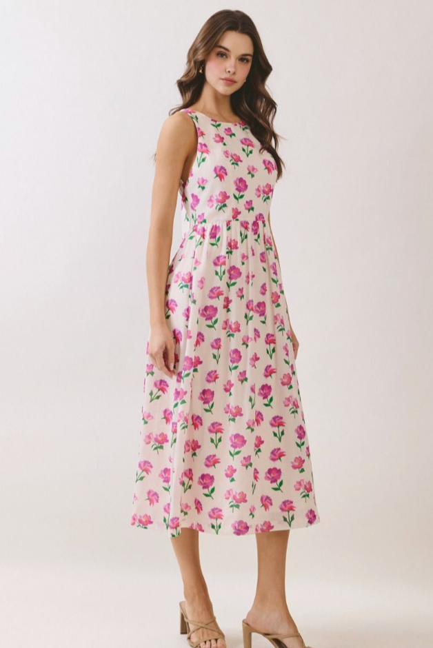 Floral Print Midi Dress