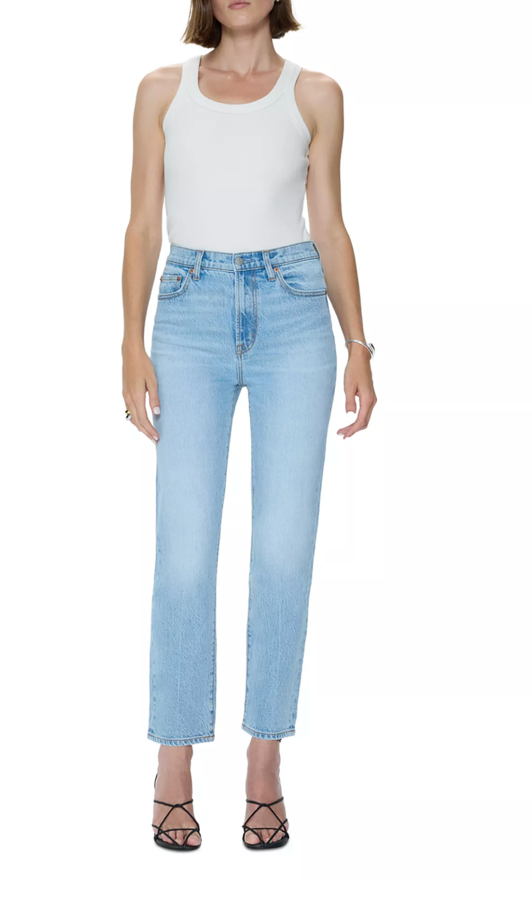Bri High Rise Slim Straight Ankle Jeans