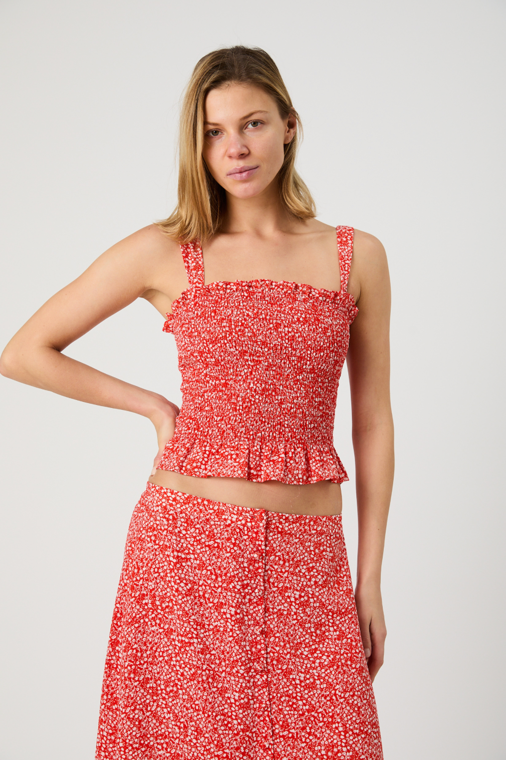 Mad Crepe Agnes Floral Smocked Top