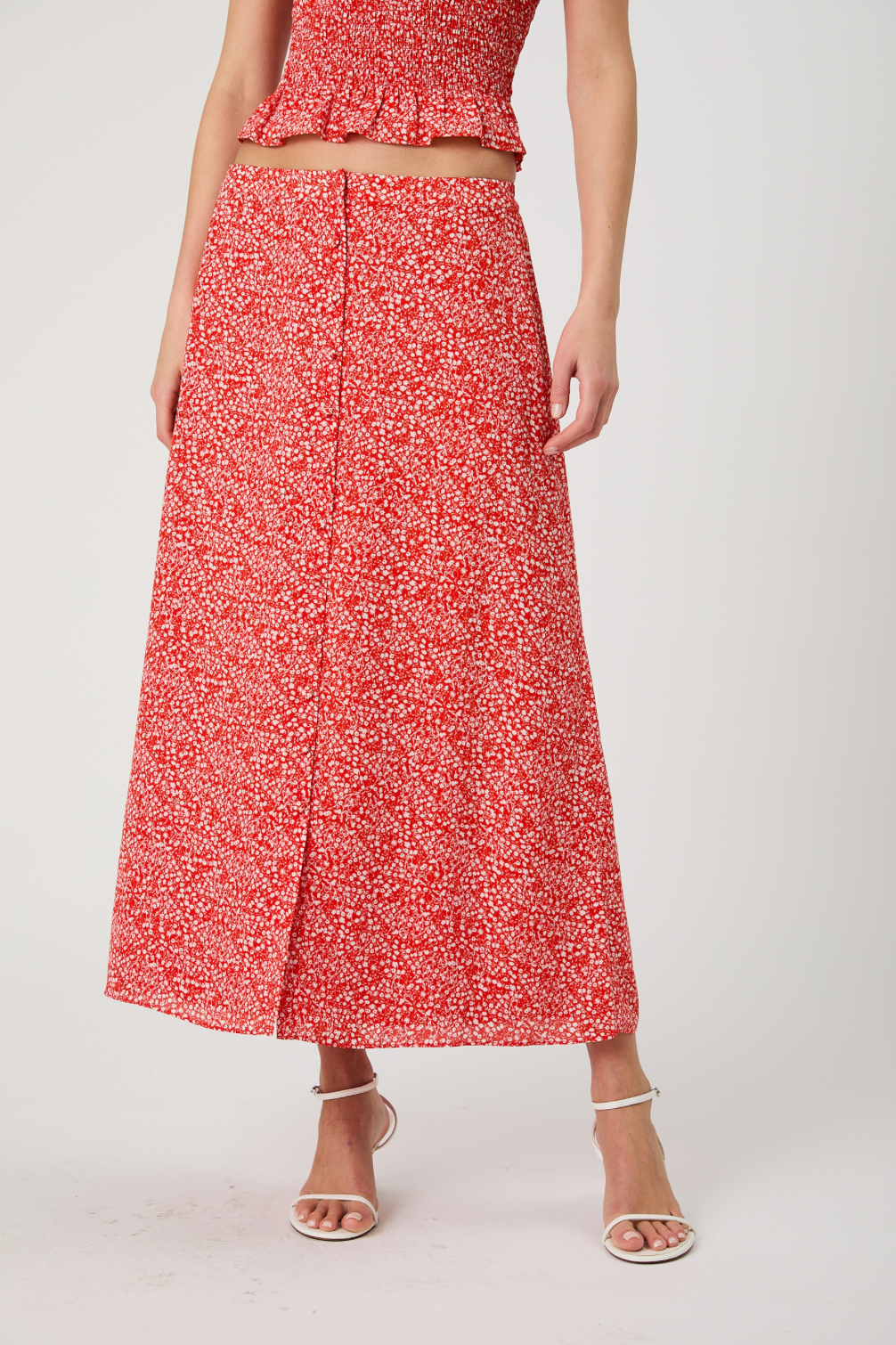 Mad Crepe Agnes Floral Midi Skirt