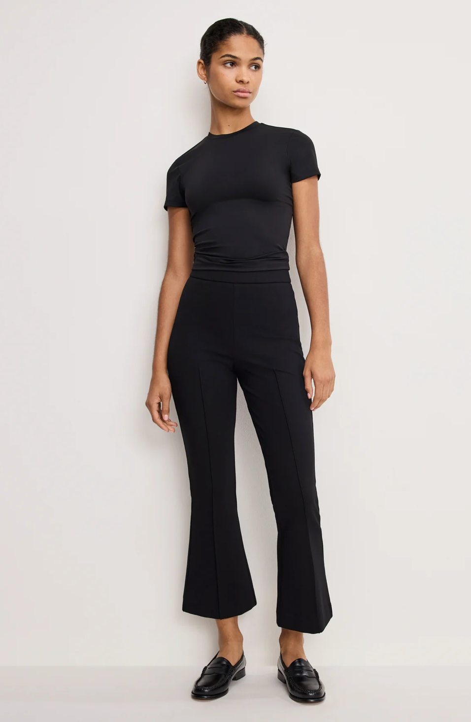 Good American Stretch Ponte High Rise Kick Flare Pants