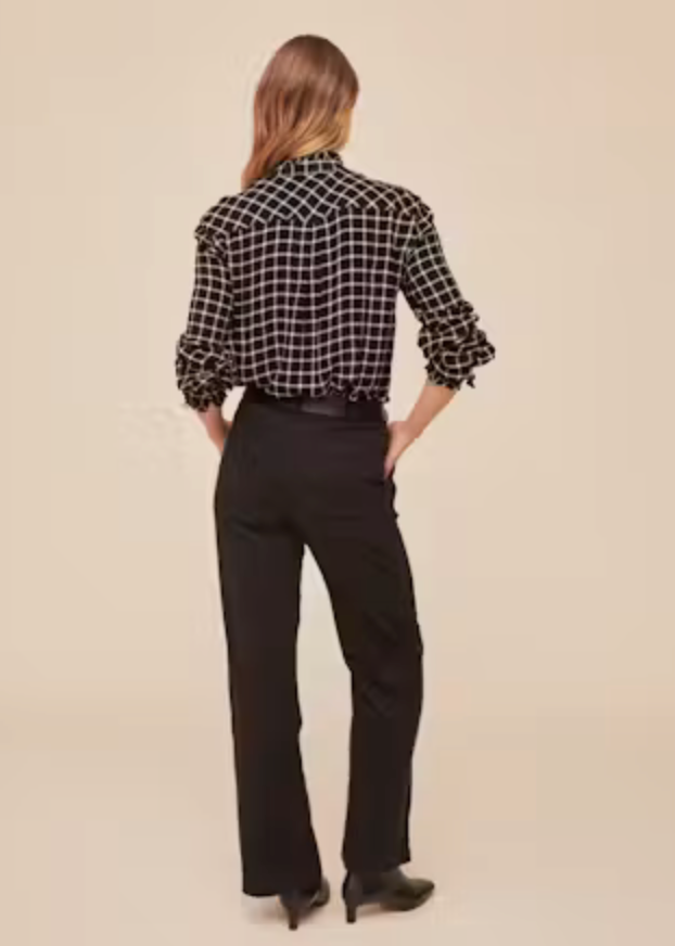 Long Sleeve Ruffle Edges Button Down
