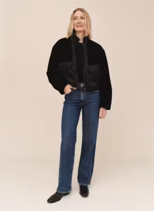 Funnel Neck Utility Sherpa Jacket