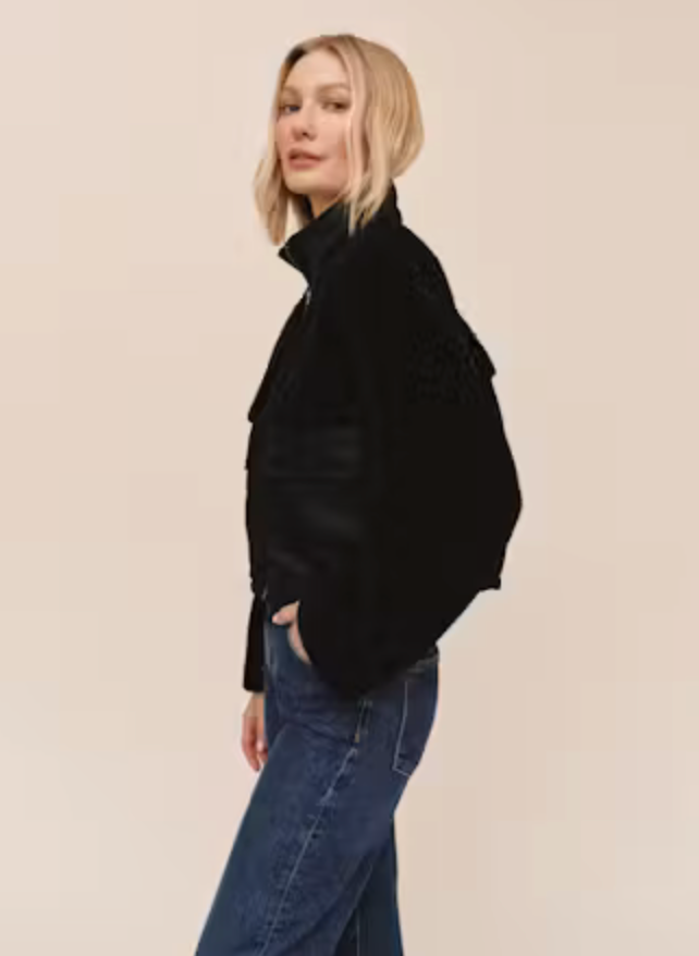 Funnel Neck Utility Sherpa Jacket