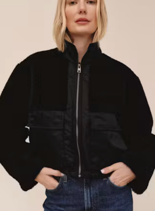 Funnel Neck Utility Sherpa Jacket