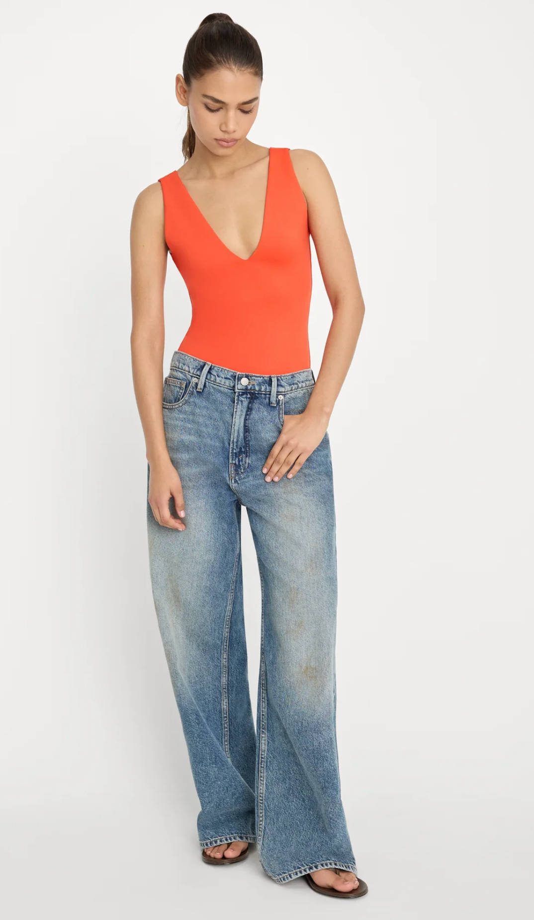 Sculpting Deep V-Neck Bodysuit