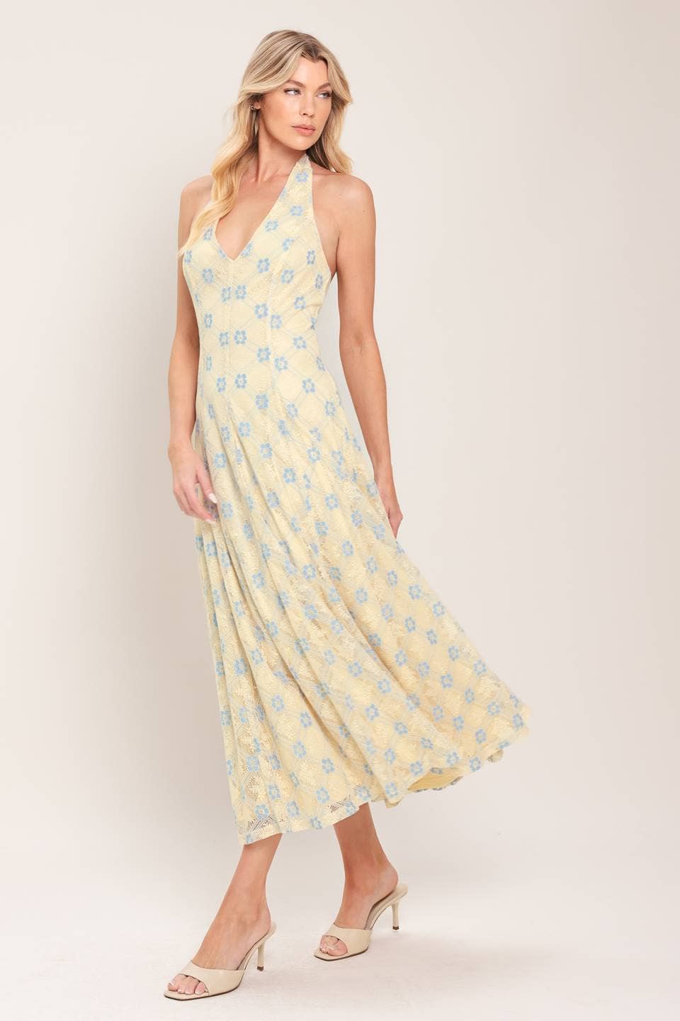 Amy Woven Lace Midi Dress