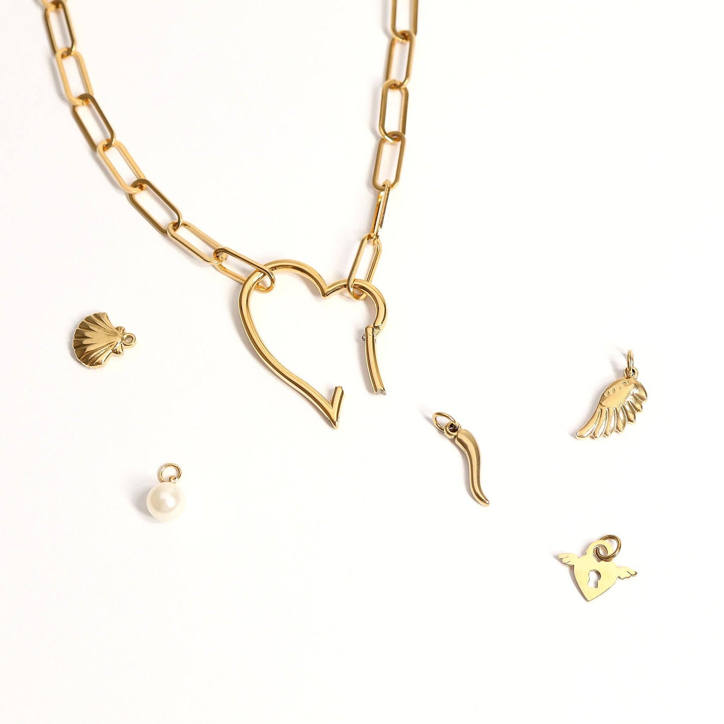 18K Gold PVD Stainless Steel Italian Horn Charm