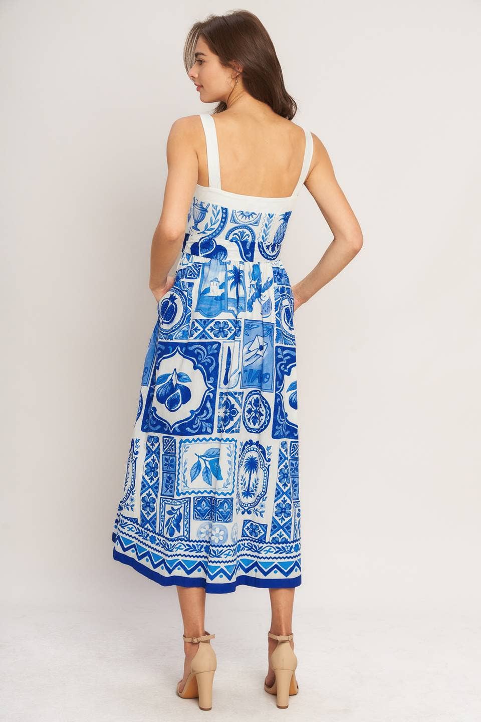 Printed Summer Pineapple Midi dress