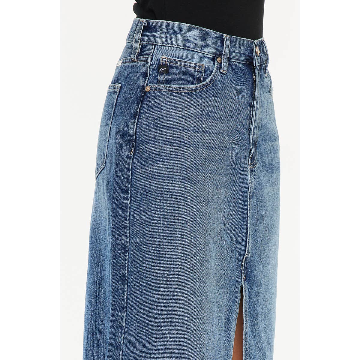 Final Sale - Denim MAXI Skirt Medium Wash
