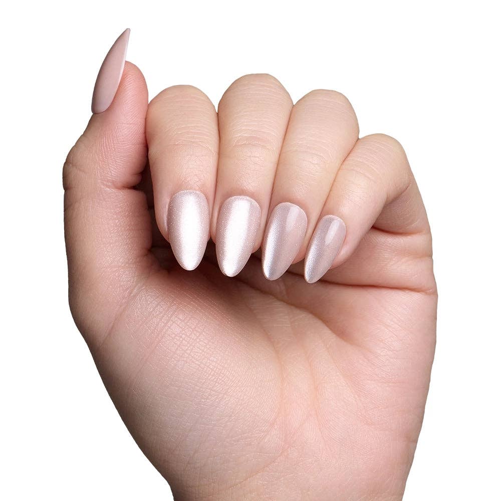 The Vow Press-On Nails | Short Almond | Nude Velvet Gloss