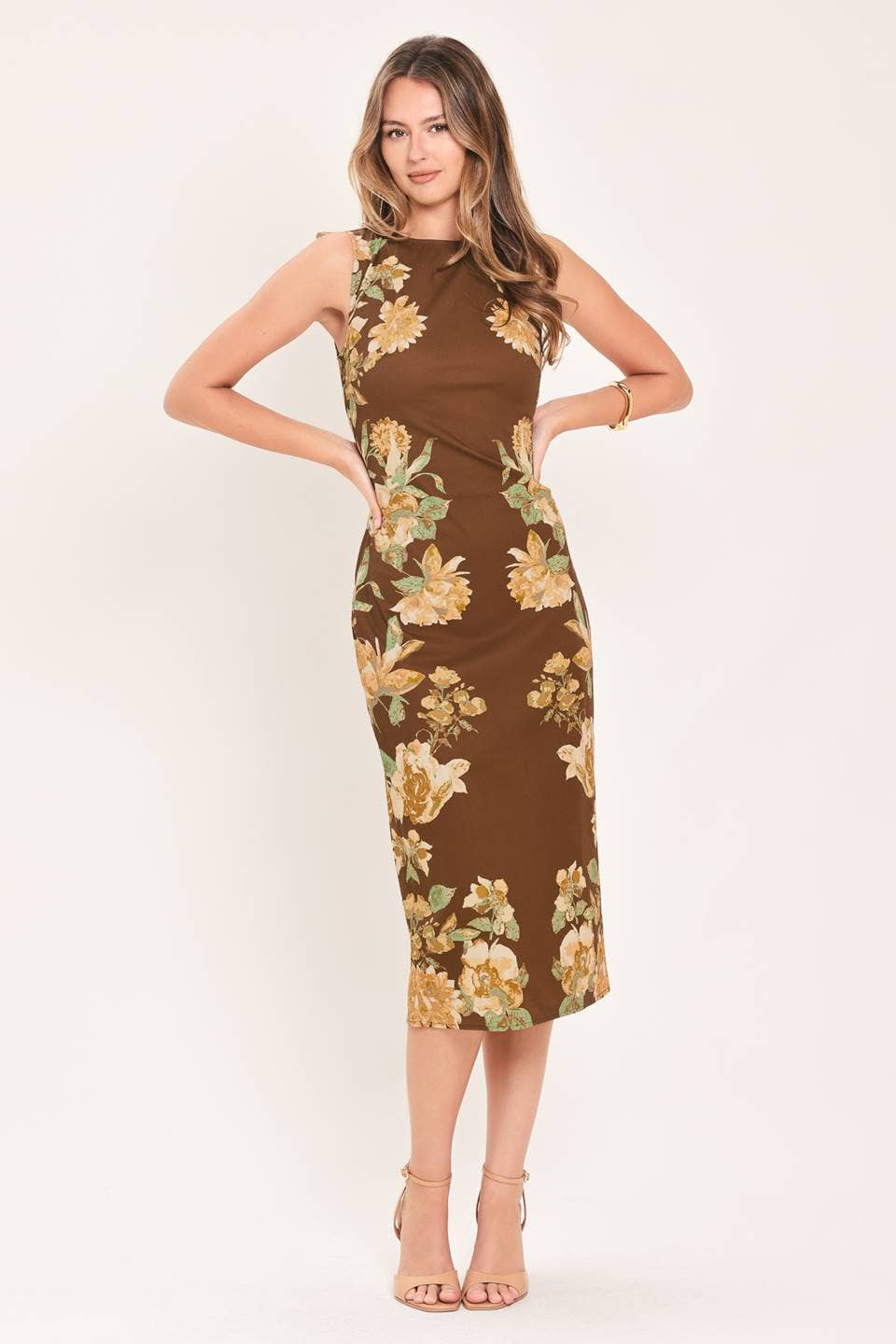 Autumn Romance Floral Midi Dress
