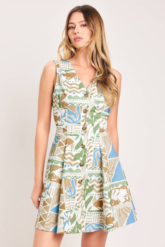 Sand & Sea Woven Button Front Dress