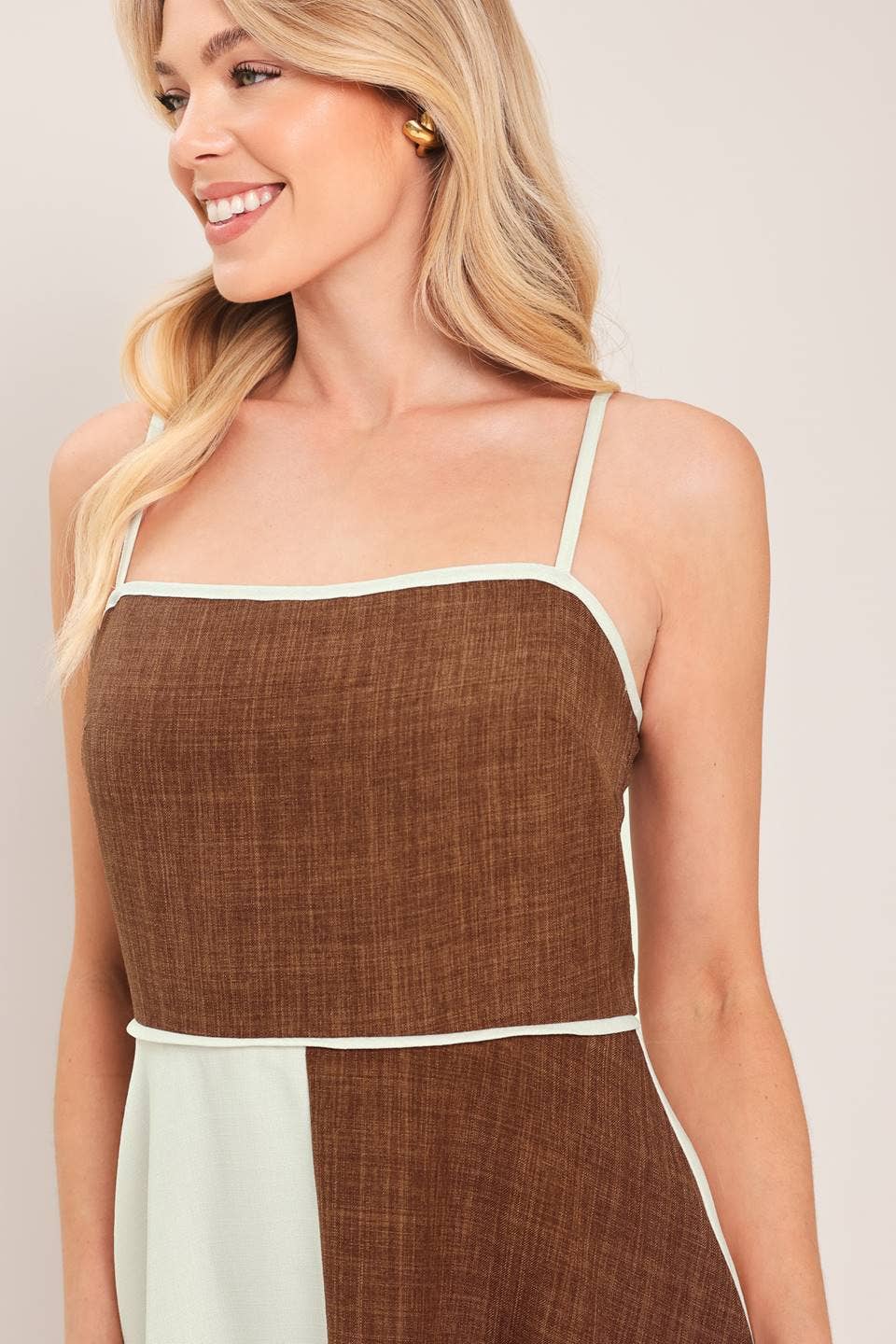 Color Blocked Midi Dress