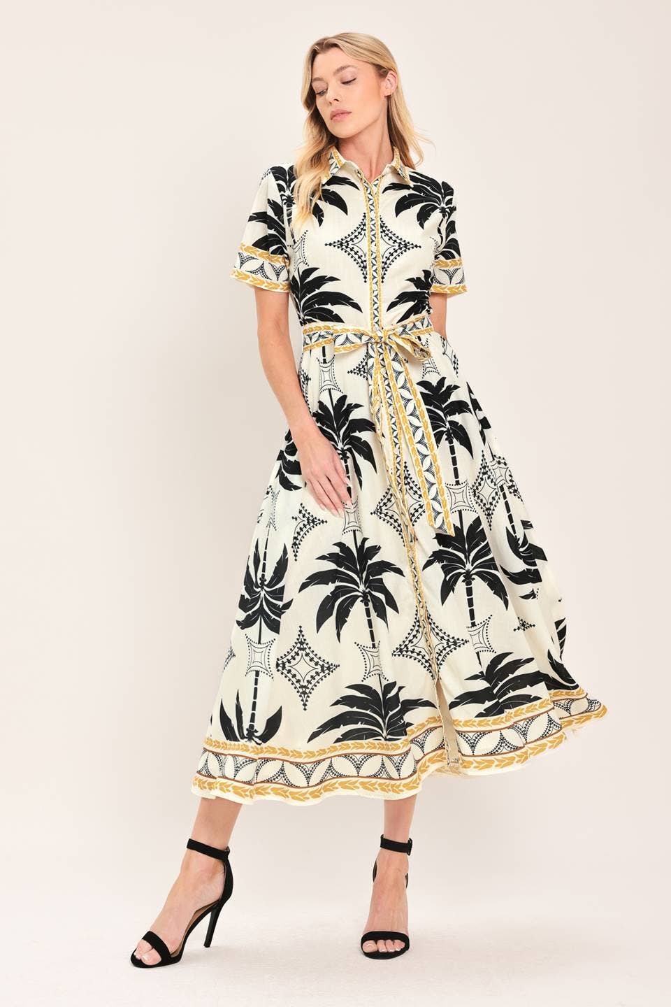 Woven Shirt Midi Dress