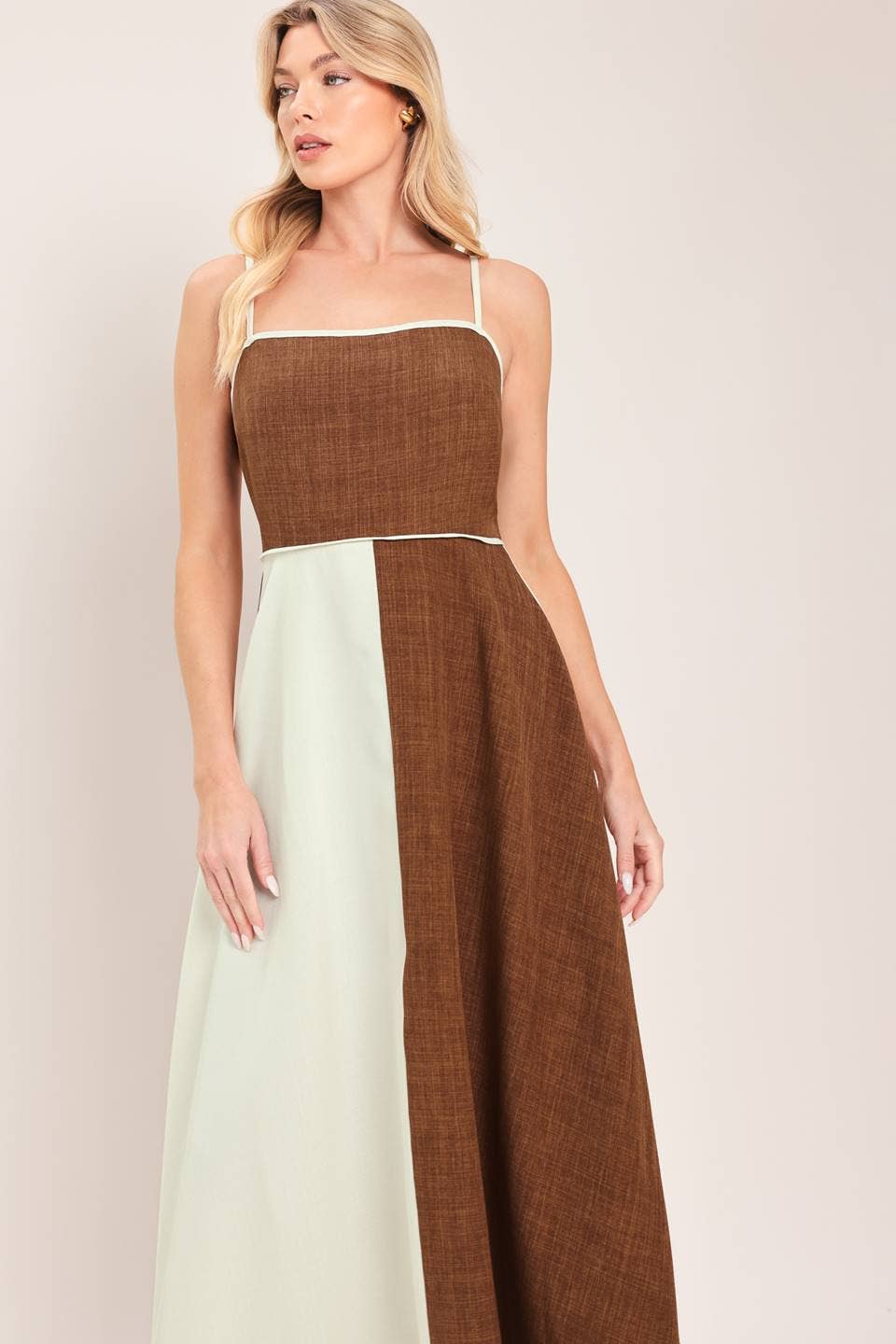Color Blocked Midi Dress
