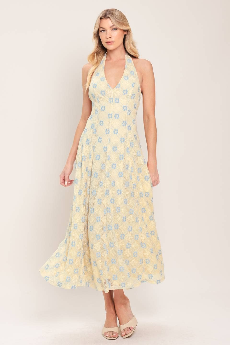 Amy Woven Lace Midi Dress
