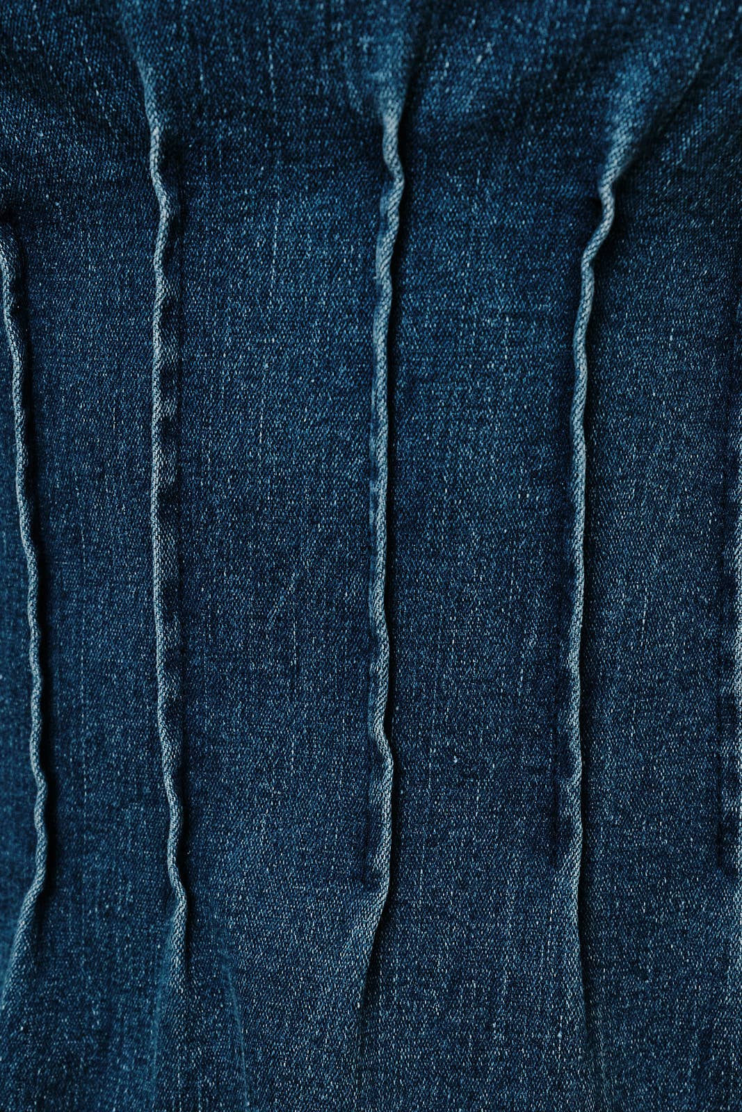 Pleated Fit & Flare Denim Top