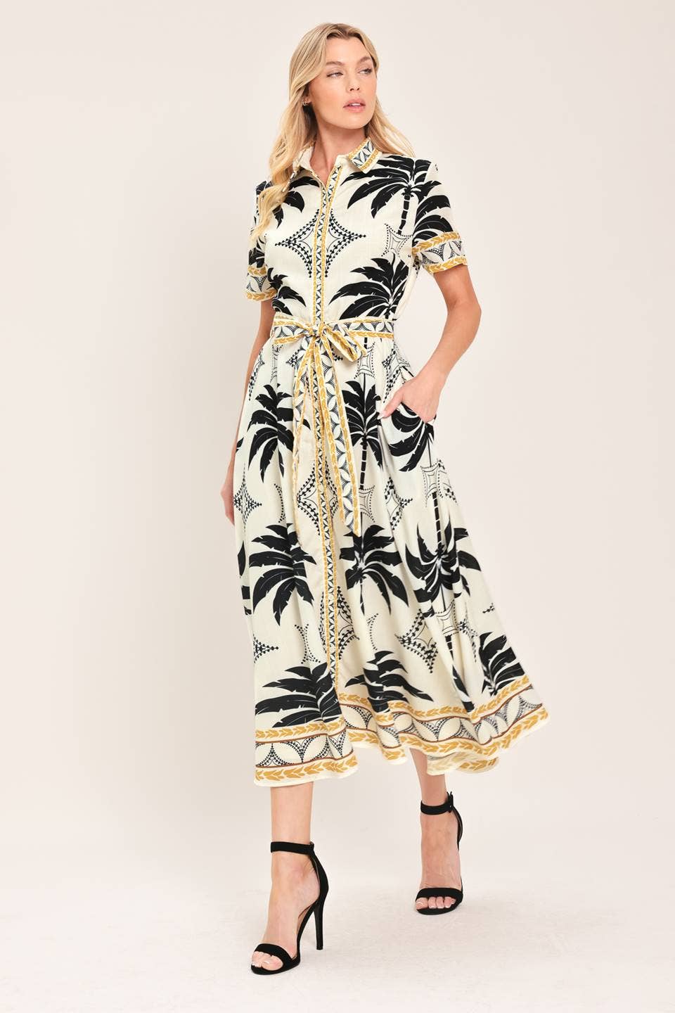 Woven Shirt Midi Dress