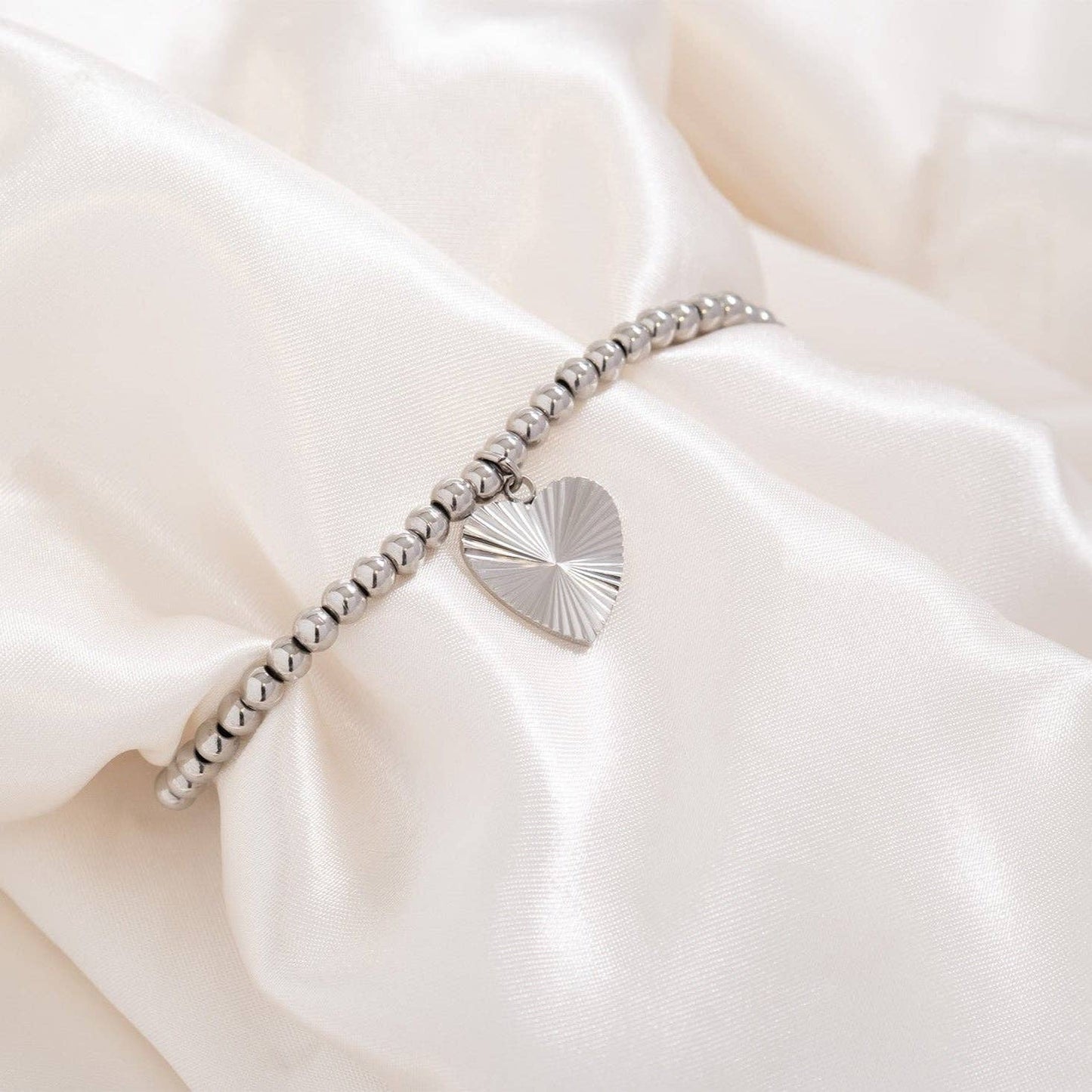 18K Gold PVD Stainless Steel Sunburst Heart Charm