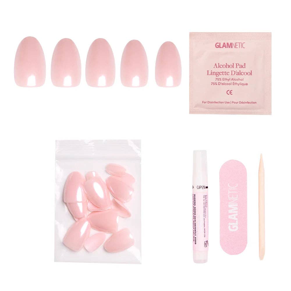 Pinch Me Press-On Nails | Short Oval | Blush Pink Glazed