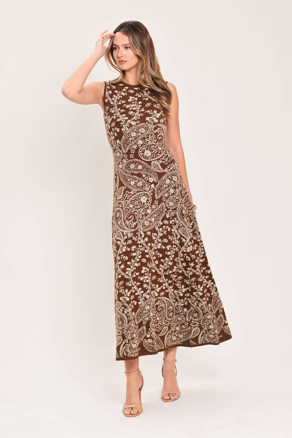 Cocoa Paisley Maxi Dress