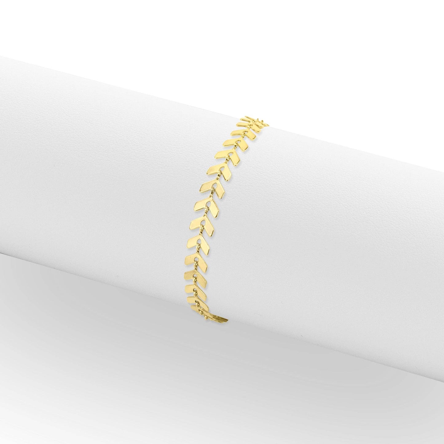 Stainless Steel Gold Chevron Chain Bracelet