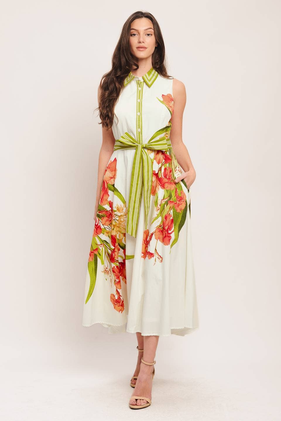 Susan Printed Woven Midi Dress