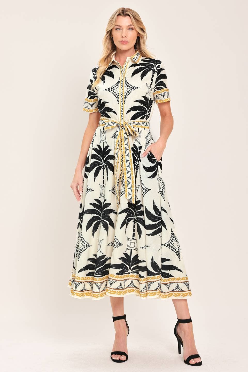 Woven Shirt Midi Dress
