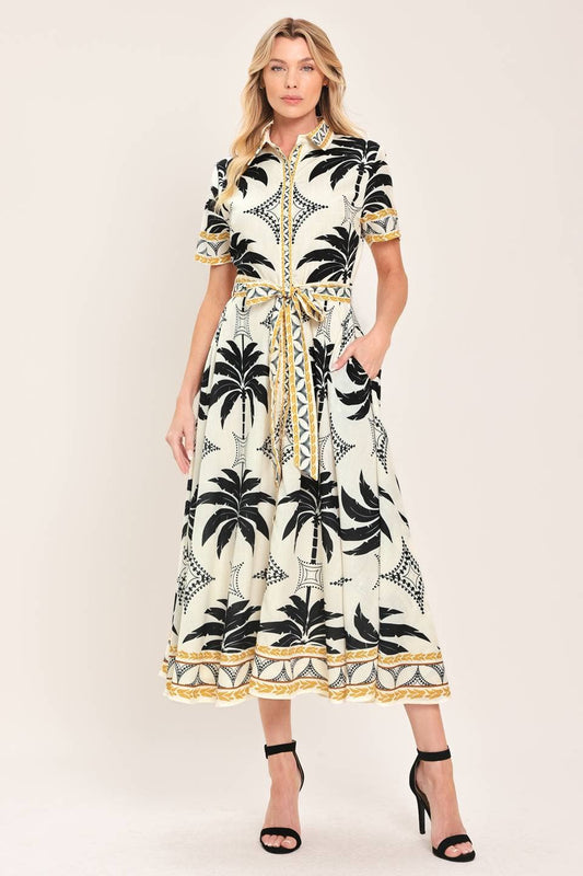 Woven Shirt Midi Dress