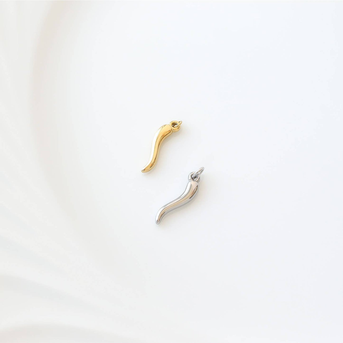 18K Gold PVD Stainless Steel Italian Horn Charm