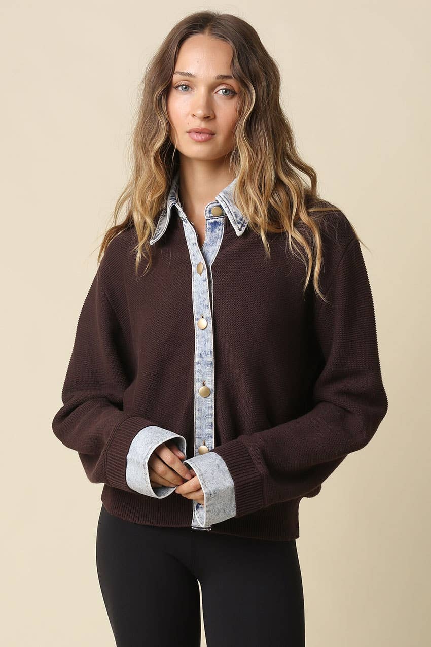 Dana Layered Look Knit Cardigan