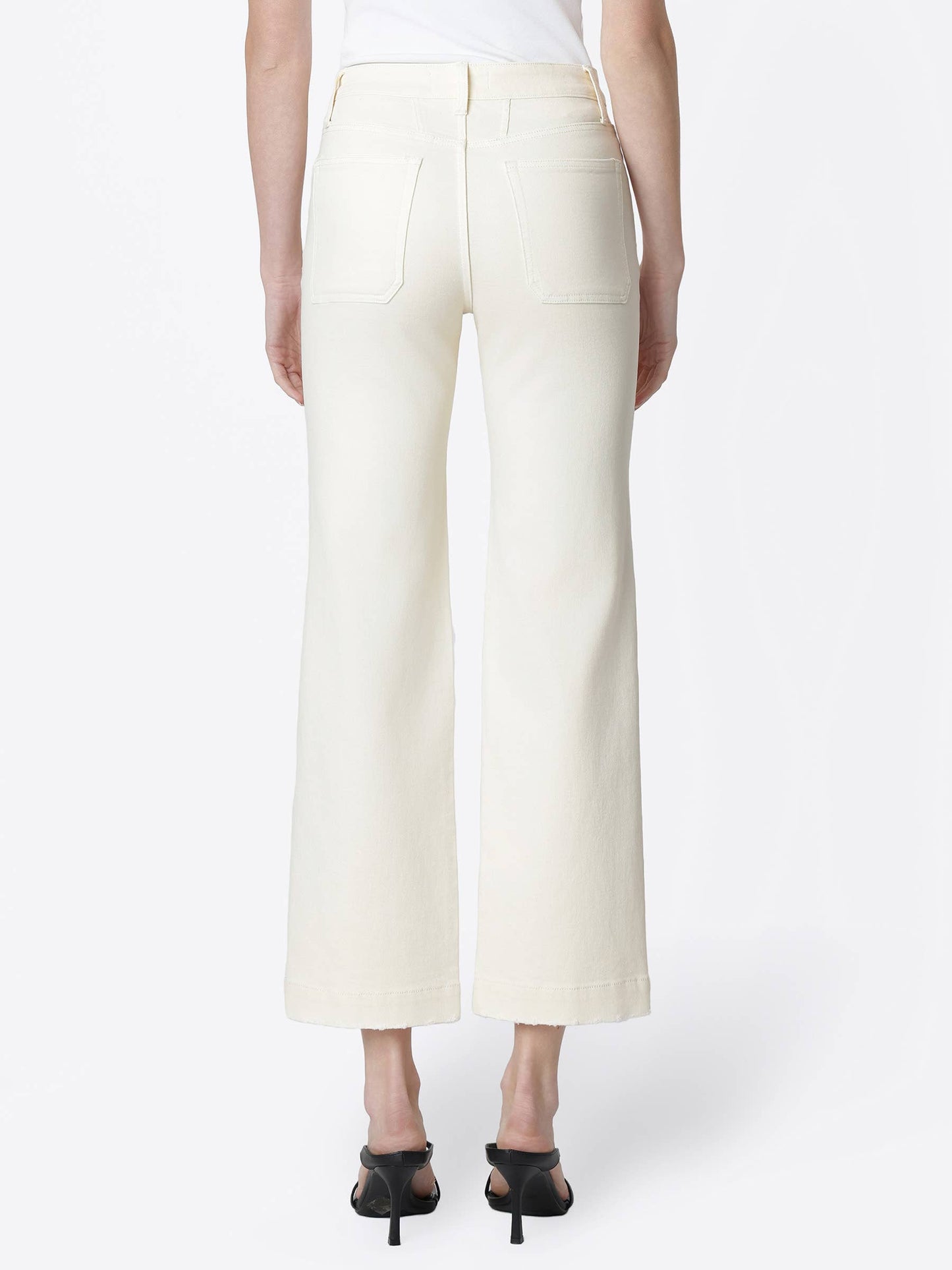 High Rise Patch Pocket Natural Slim Wide Jeans