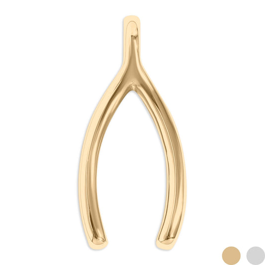 18K Gold PVD Stainless Steel Wishbone Charm