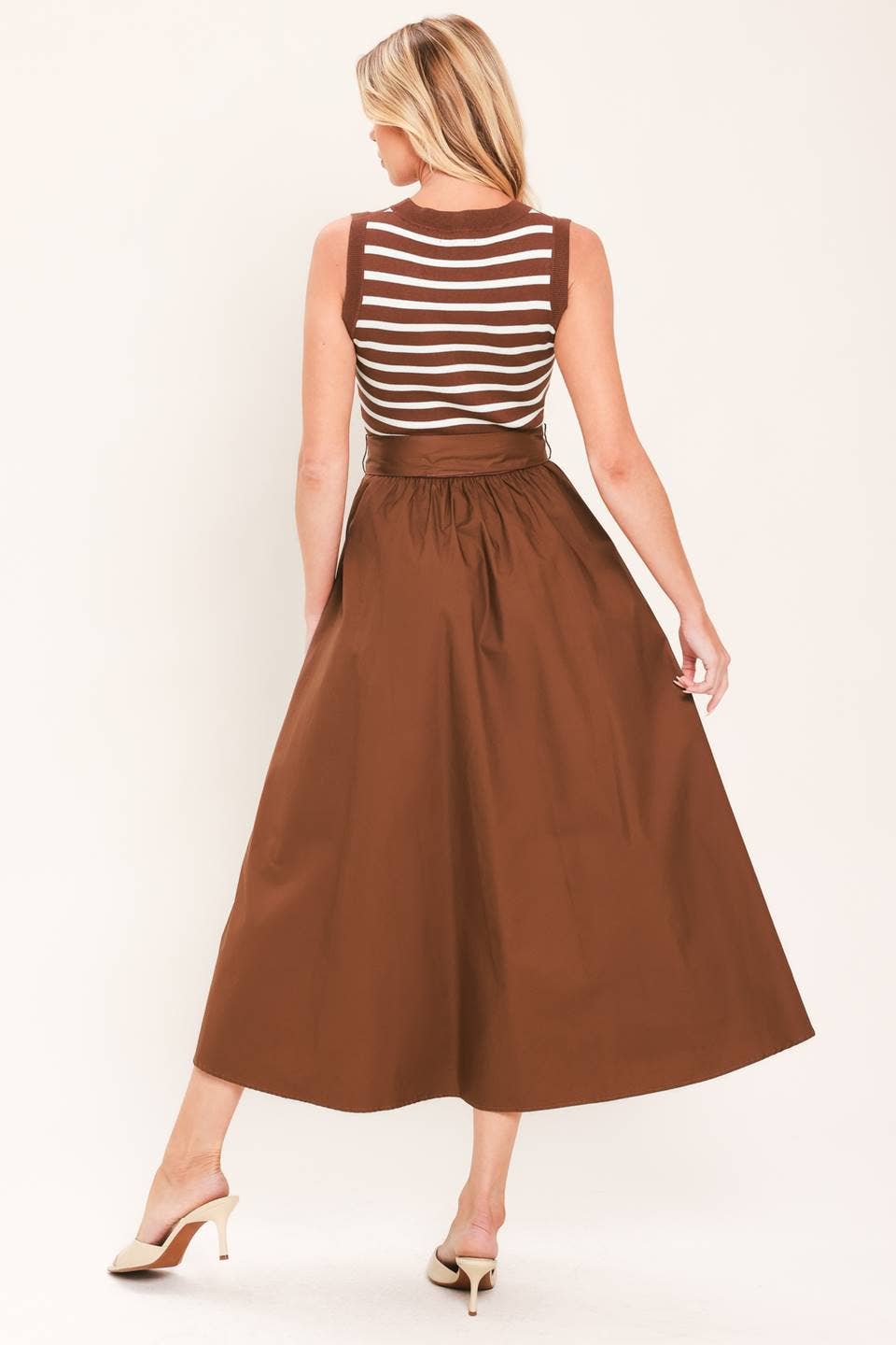 Sweater Combination Midi Dress