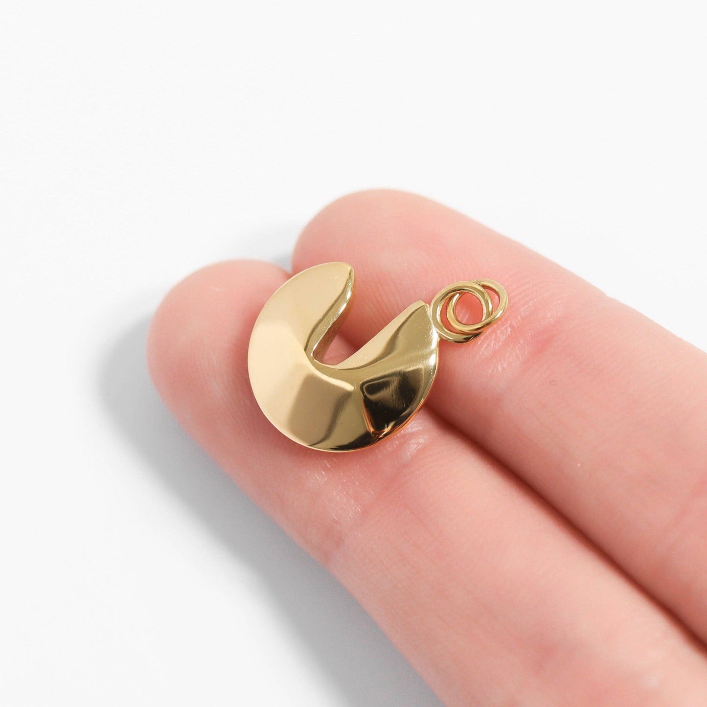 18K Gold PVD Stainless Steel Fortune Cookie Charm
